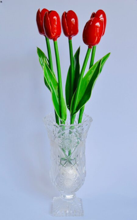 100 Pezzi Fiore Tulipano Misto In Vetro Lampwork – 9-16mm – Per Orecchini Fai Da Te